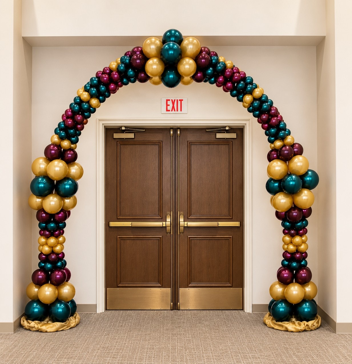Balloon decorator creating an elegant event setup